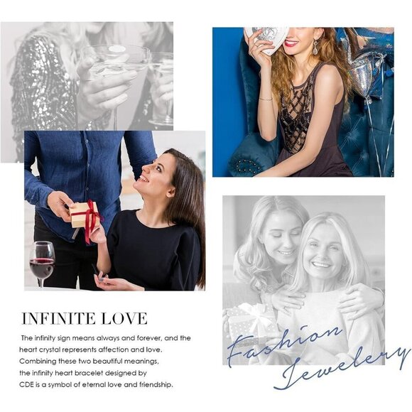 ✨ Cde Birthstone Bracelet Women Silver Heart Charm Sterling Christmas Jewelry - Picture 7 of 7